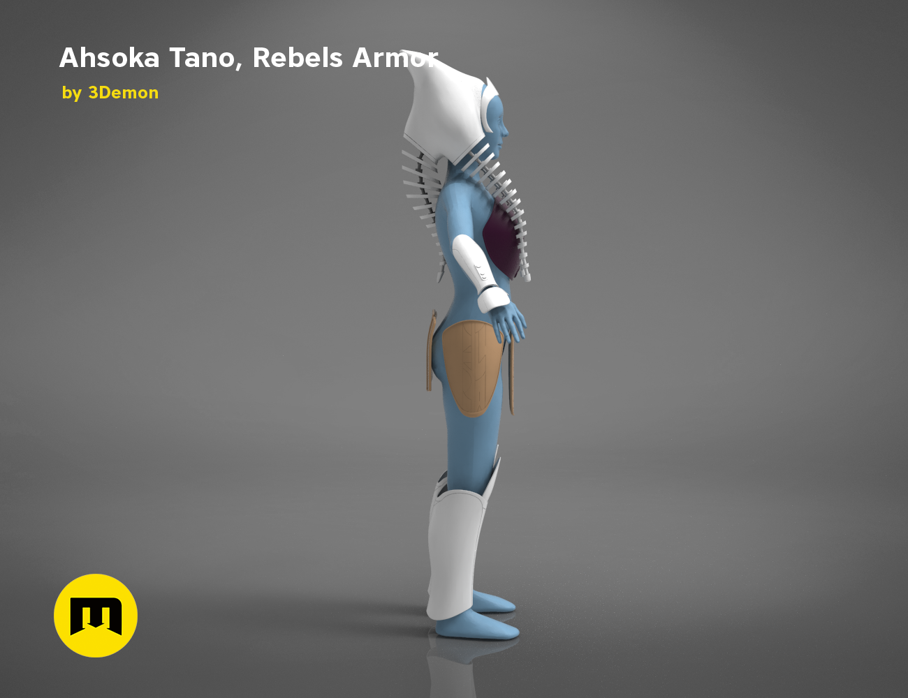 🎬 Ahsoka Tano, armadura dos Rebeldes・Arquivo 3D para ・Cults, image size:1300x1000