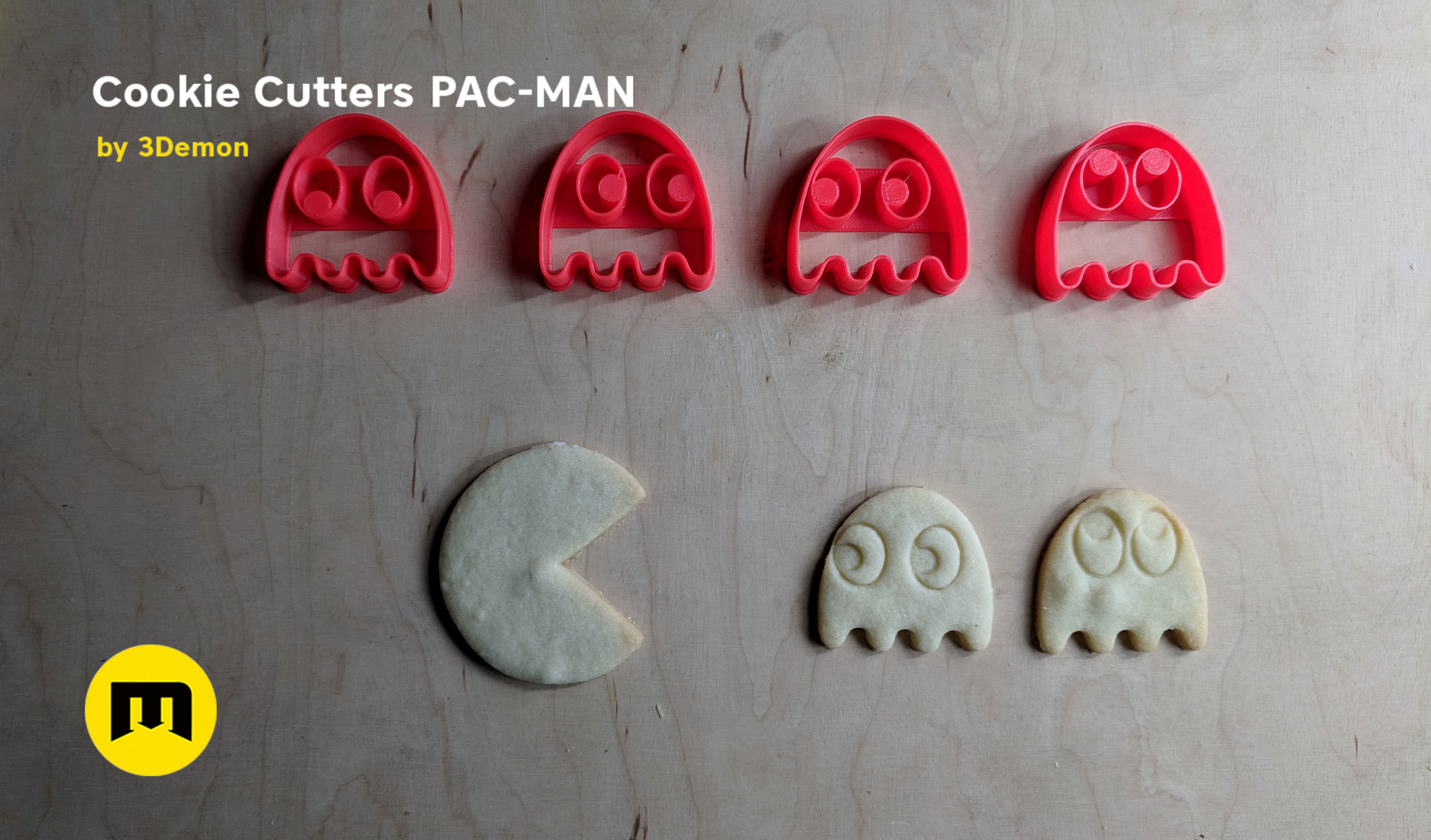 🍪 PAC-MAN cookie cutters set・ 3D File for ・Cults