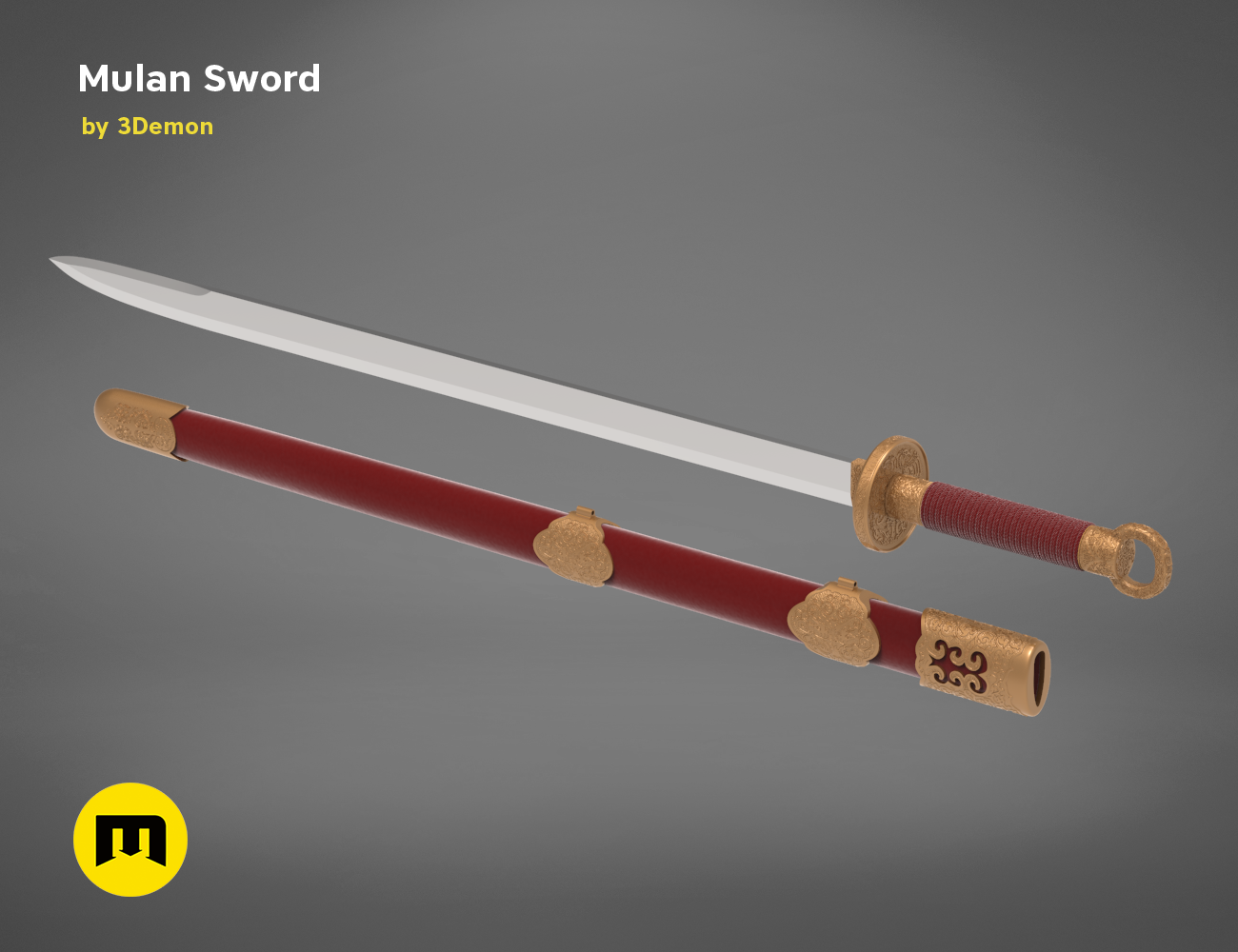 3D file Mulan Sword and Sheath 🗡️・3D printing template to download・Cults