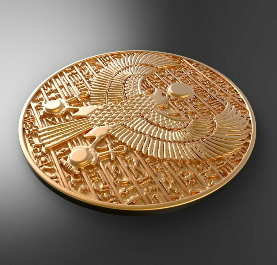 🇪🇬 Horus ancient Egypt pendant gold coin jewelery・ STL File for ・Cults