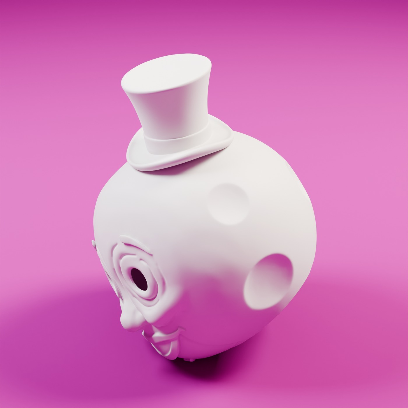 🌙 Moon Man Figurine - Crater Moon Head in a Top Hat — 3D Printable ...