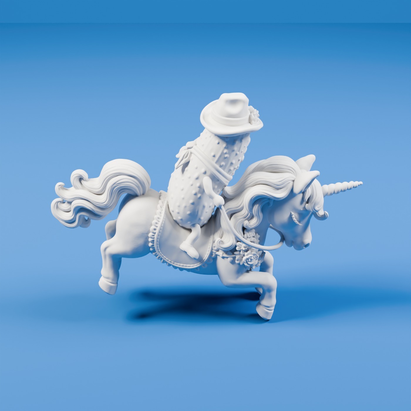 🦄 Pickle Riding a Unicorn Cake Topper — STL File | Display | Gift・ 3D ...