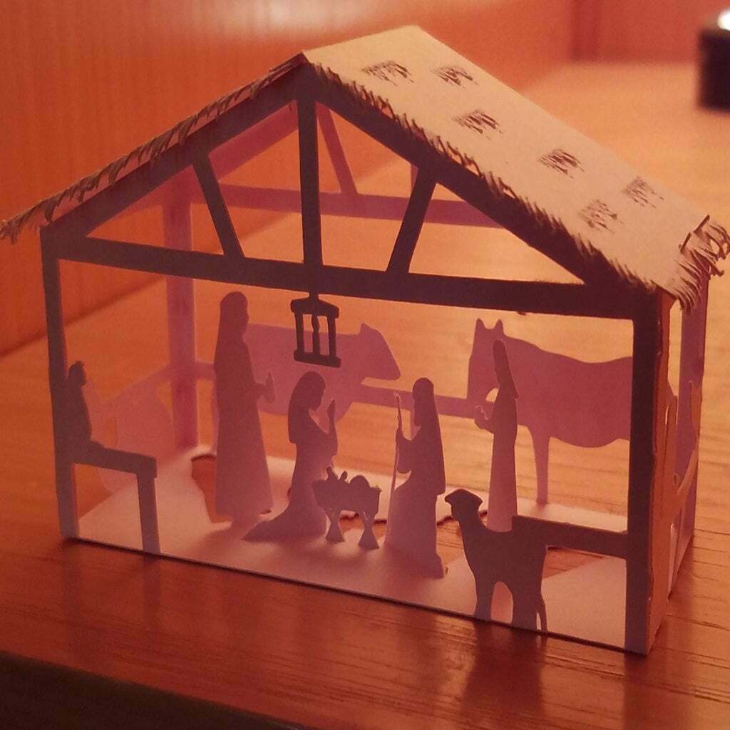 Free DXF file Papercraft Nativity Scene 🎄 ・Template to download and 3D