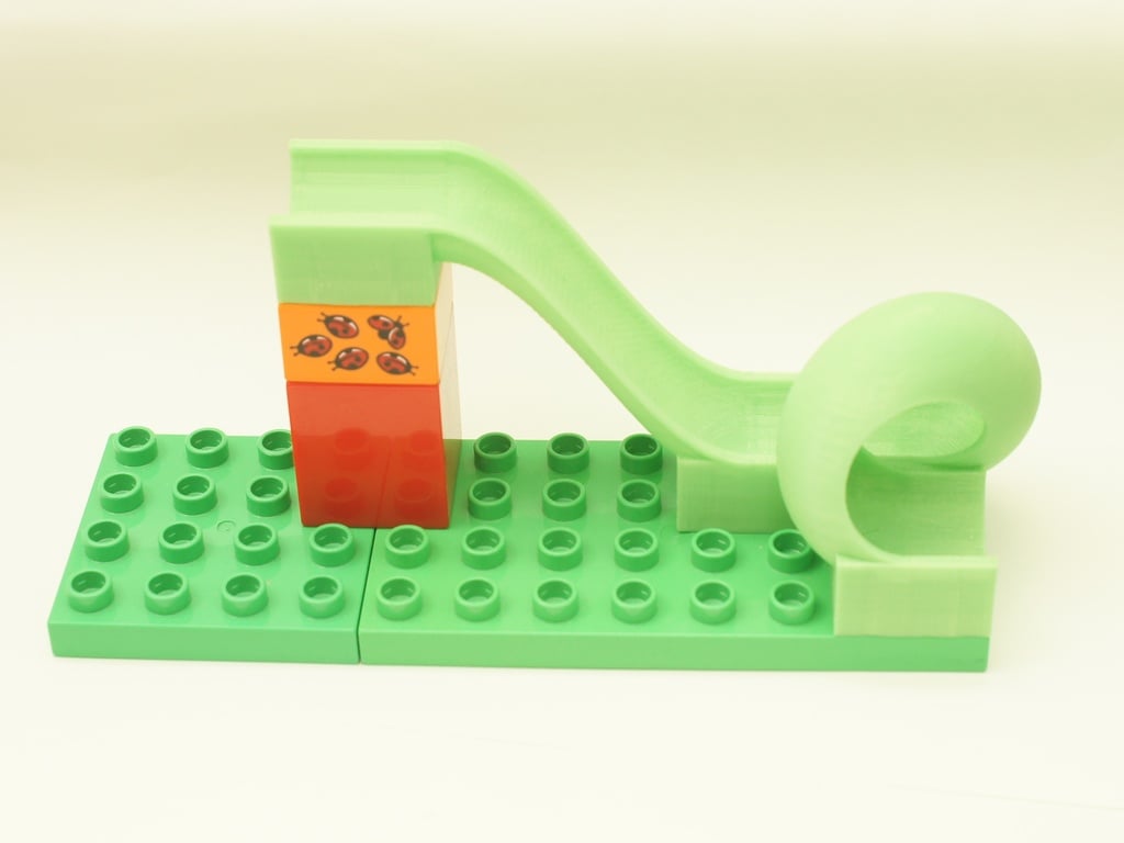 3D printed Duplo/Hubelino compatible marble run looping・Cults