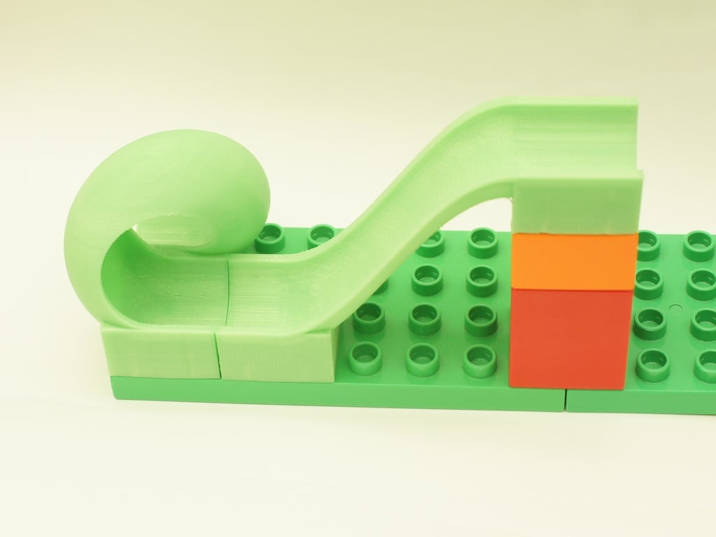 3D printed Duplo/Hubelino compatible marble run looping・Cults