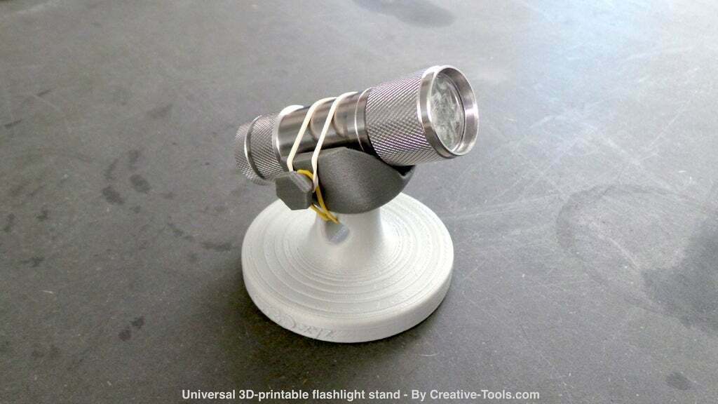🔦 Universal 3D-printable flashlight stand・Free STL File for ・Cults