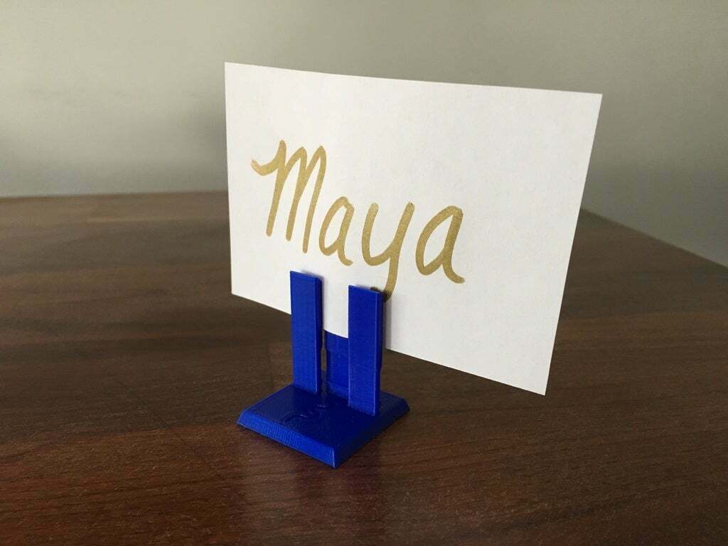Free STL file table top name holder, price tag holder, business card ...