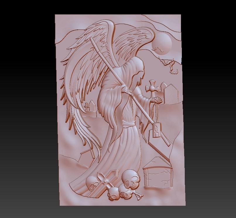 💀 Death Grim Reaper model of bas-relief 2・Free STL File for ・Cults