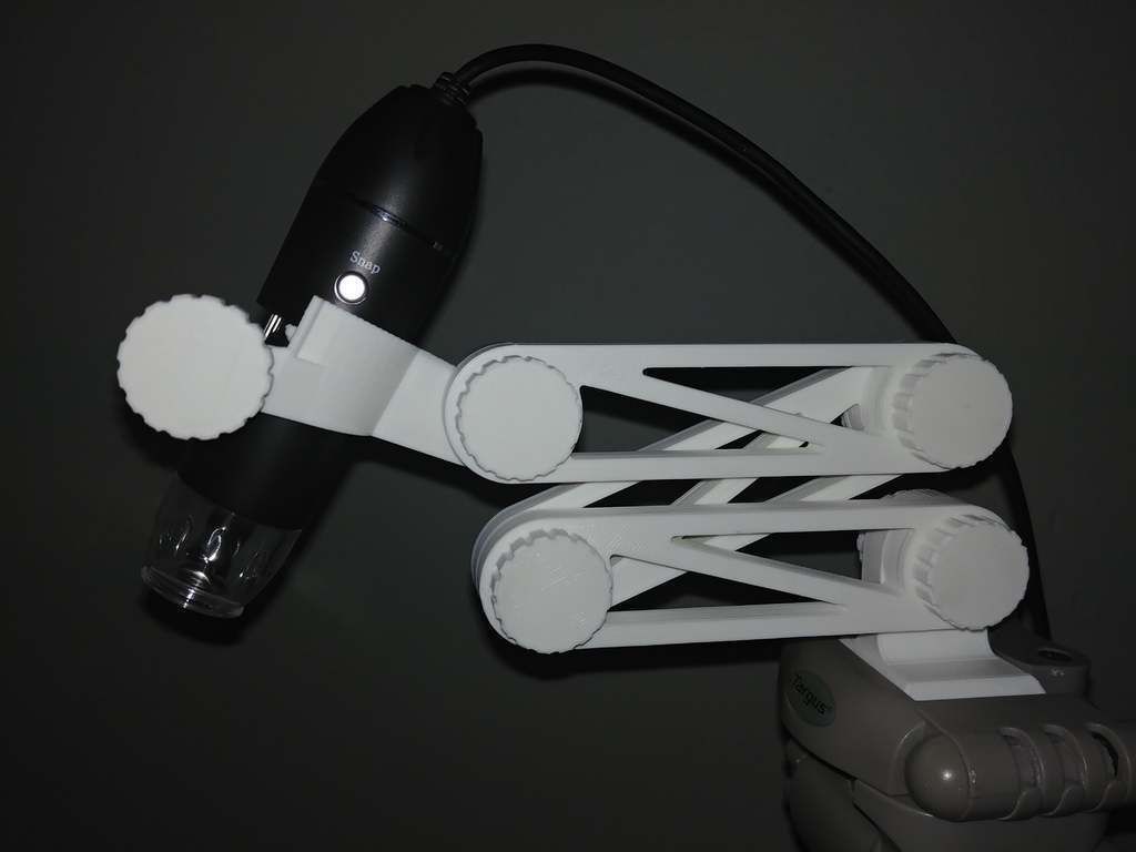 Free STL file USB Microscope Mount With Zoom Knob Fully 3d Printed 💾
