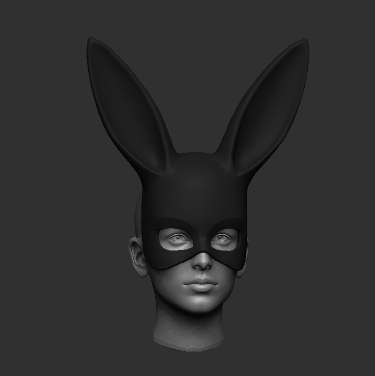 🐇 BLACK RABBIT MASK・ STL File for ・Cults