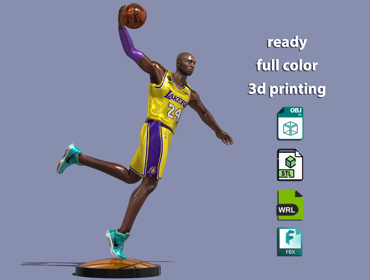 🎨 Kobe Bryant ready for full color 3d printing・ STL File for ・Cults