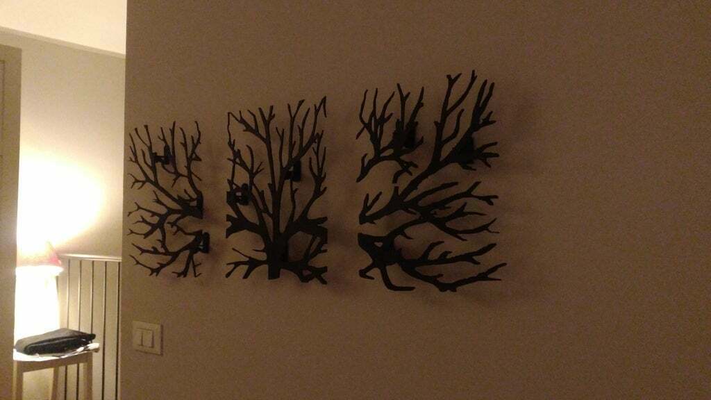 Free STL file Tree 2D Wall Art Support 🌳 ・Template to download and 3D