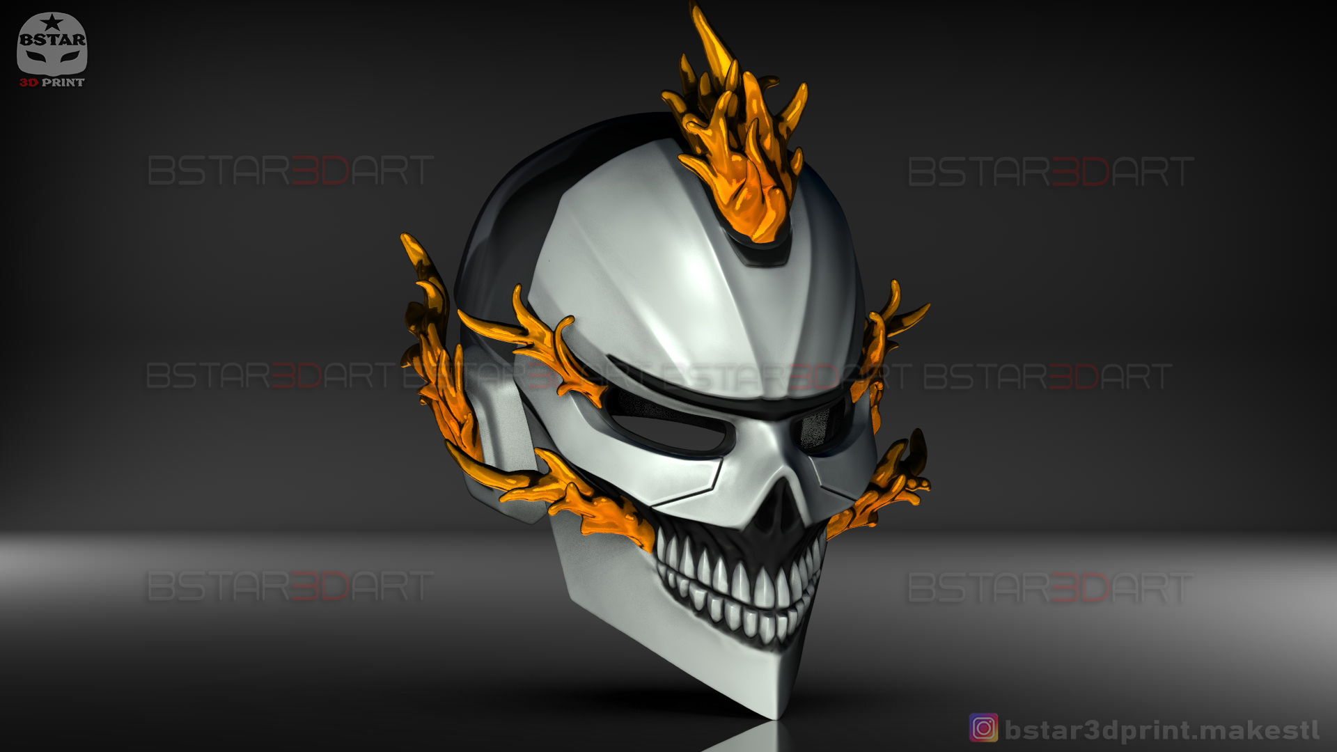 3D printable Ghost Rider Helmet - Marvel Midnight Suns・Cults