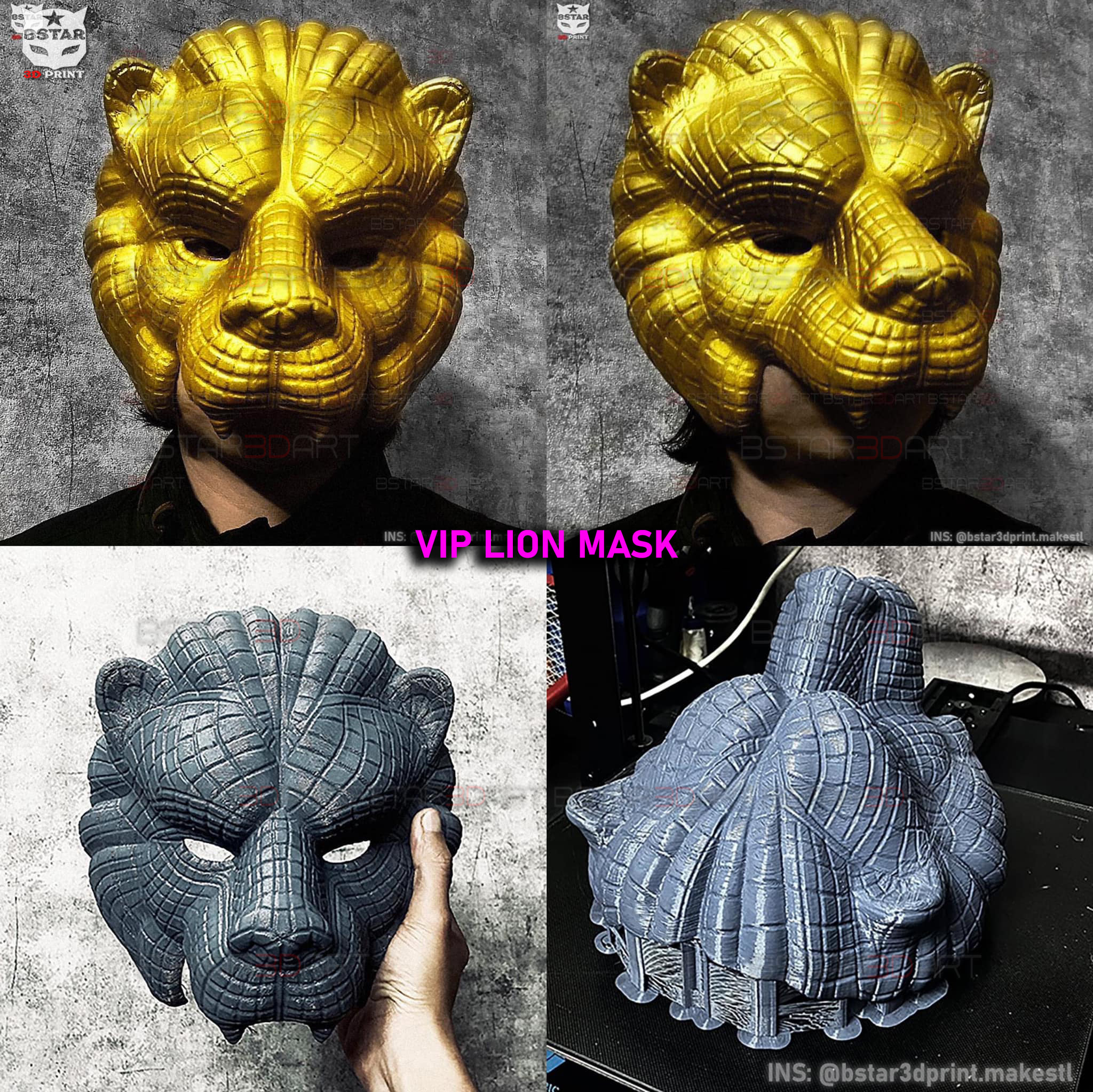 Masque de jeu Squid - Masque Vip Lion Modèle d'impression 3D imprimable ...