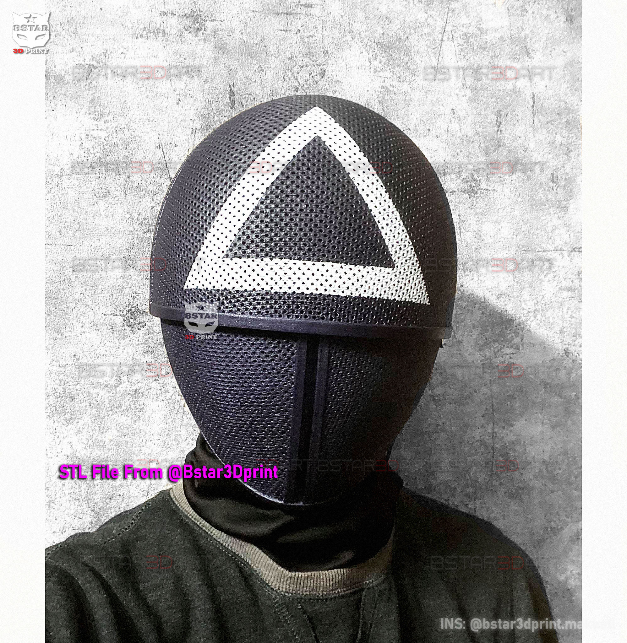 🦑 Squid Game Mask - Soldier Mask Foldable(Moveable) - With