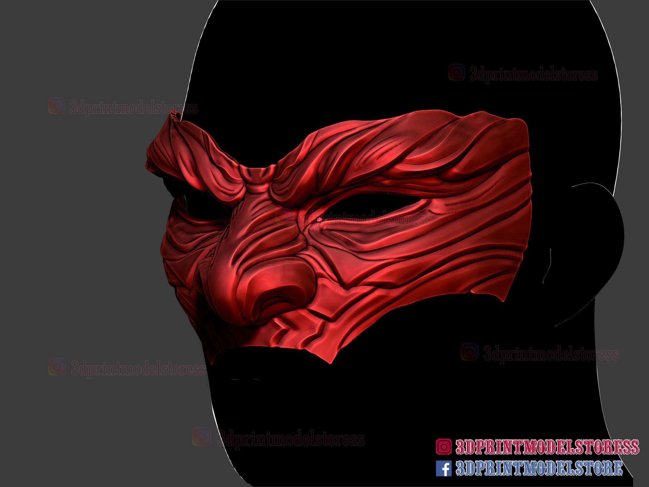 3D file Ghost of Tsushima Half Mask Oni Mask Sakai Japanese Samurai