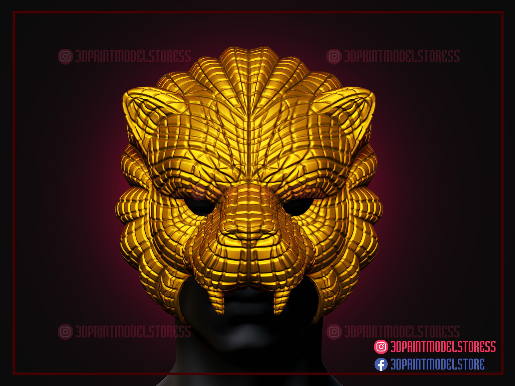 Squid Game Tiger Golden VIP Costume Mask – Halloween Face Cover, One Size