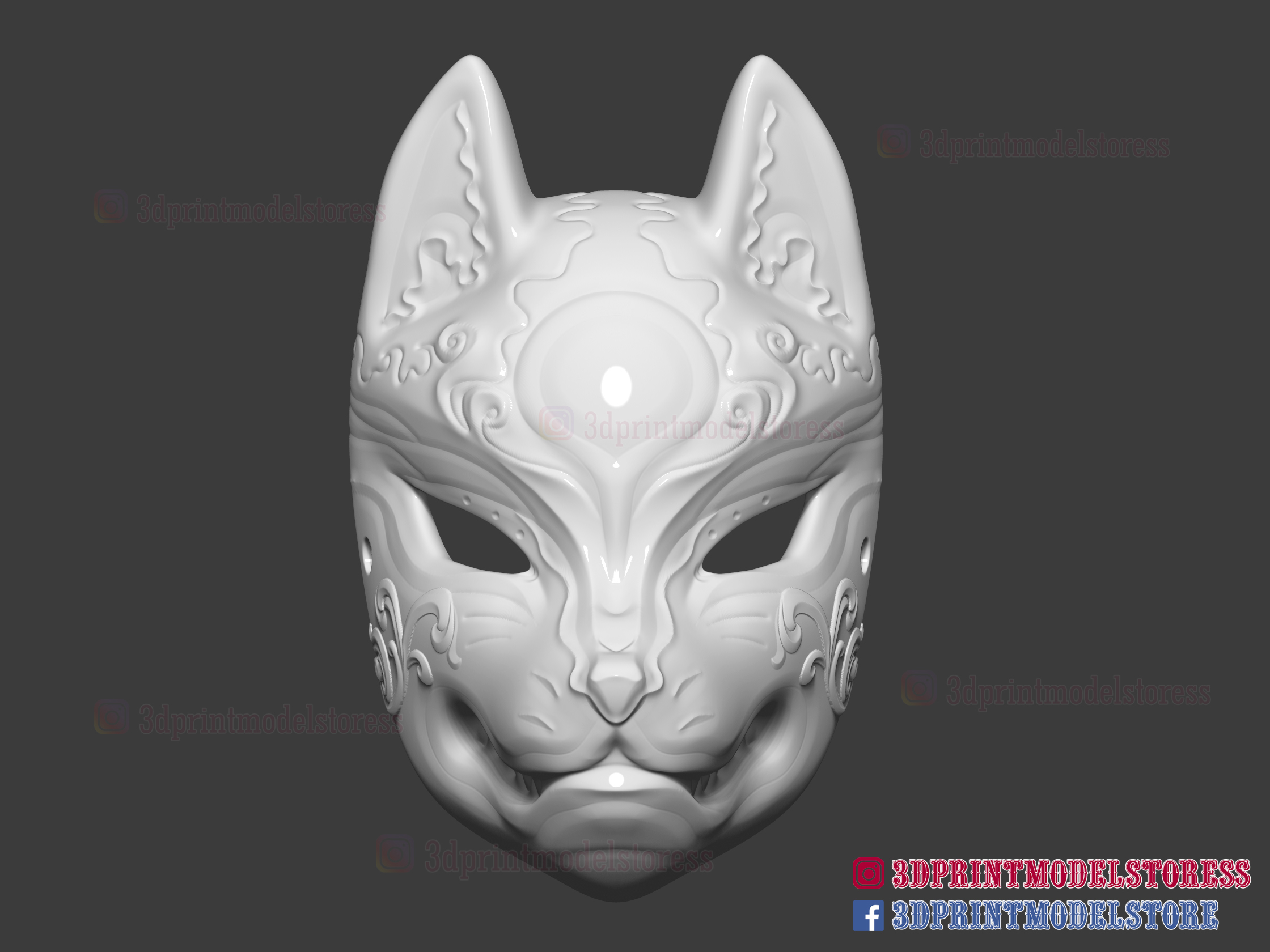 Halbmaske Fuchs – Handbemalte Tiermaske Aus Pappm Produktbild-Vorschau 4