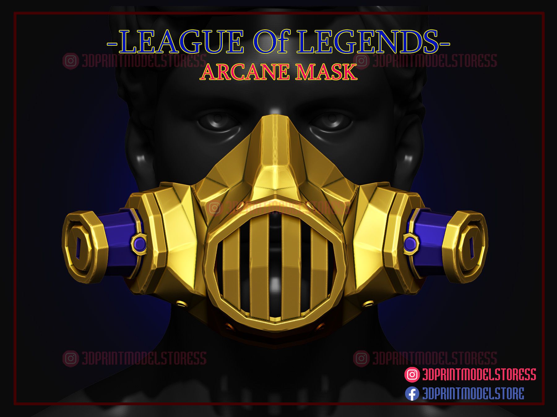 Imprimir en 3D Máscara Enforcer - Máscara de Cosplay Arcano de League ...