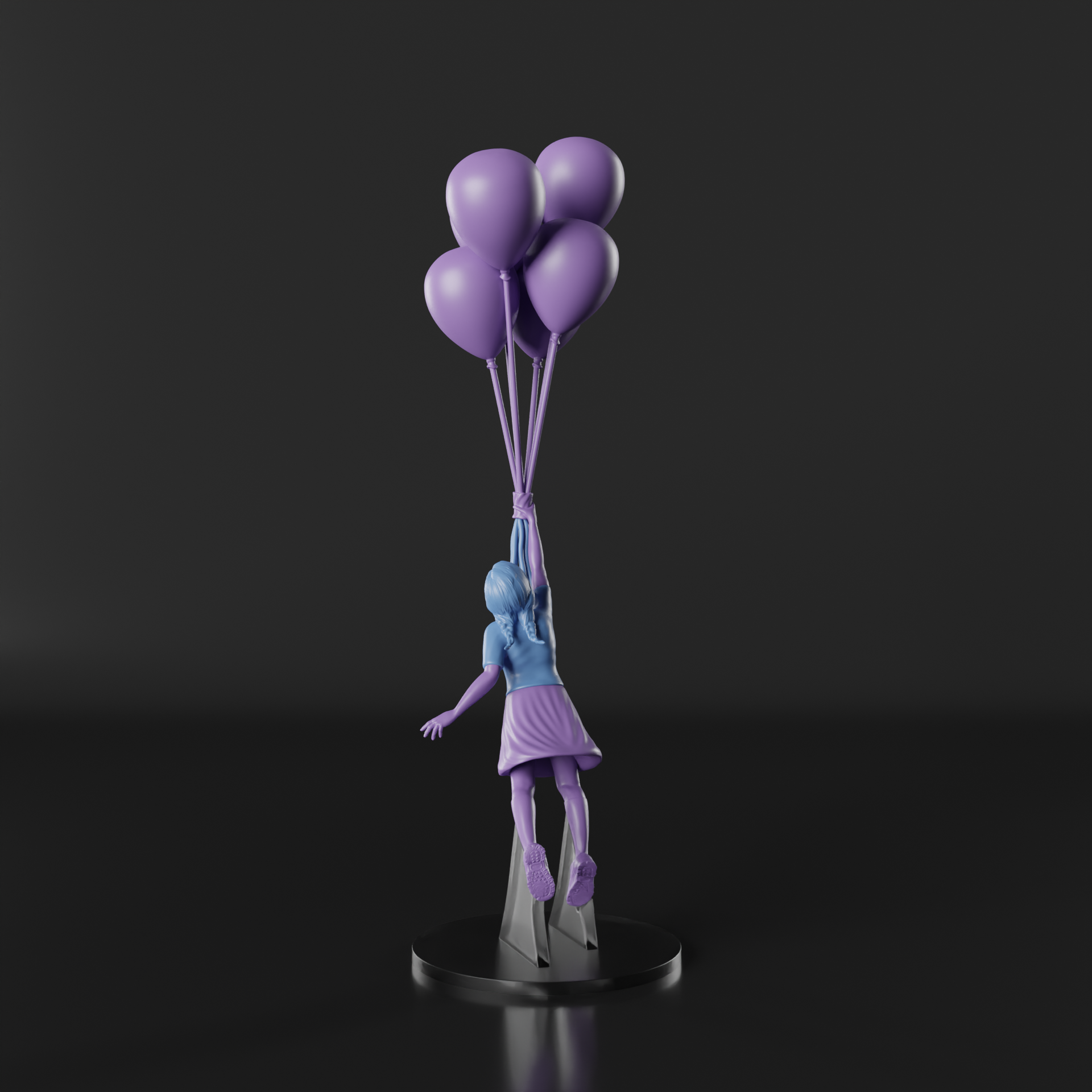 👧 Dreamy Girl with Balloons - Banksy Inspired - (Easy to