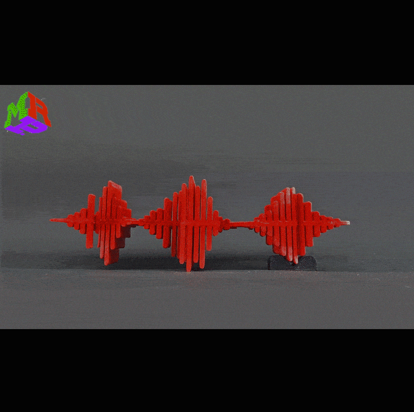 アート・デザイン・音楽 FLIP THE SCRIPT ❤️‍🔥 Text Flip - I Love You x Soundwave・ STL File for