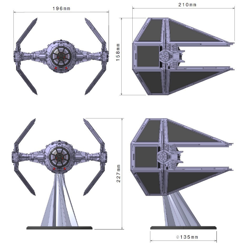 ⭐ STAR WARS TIE INTERCEPTOR – Highly detailed fully printable