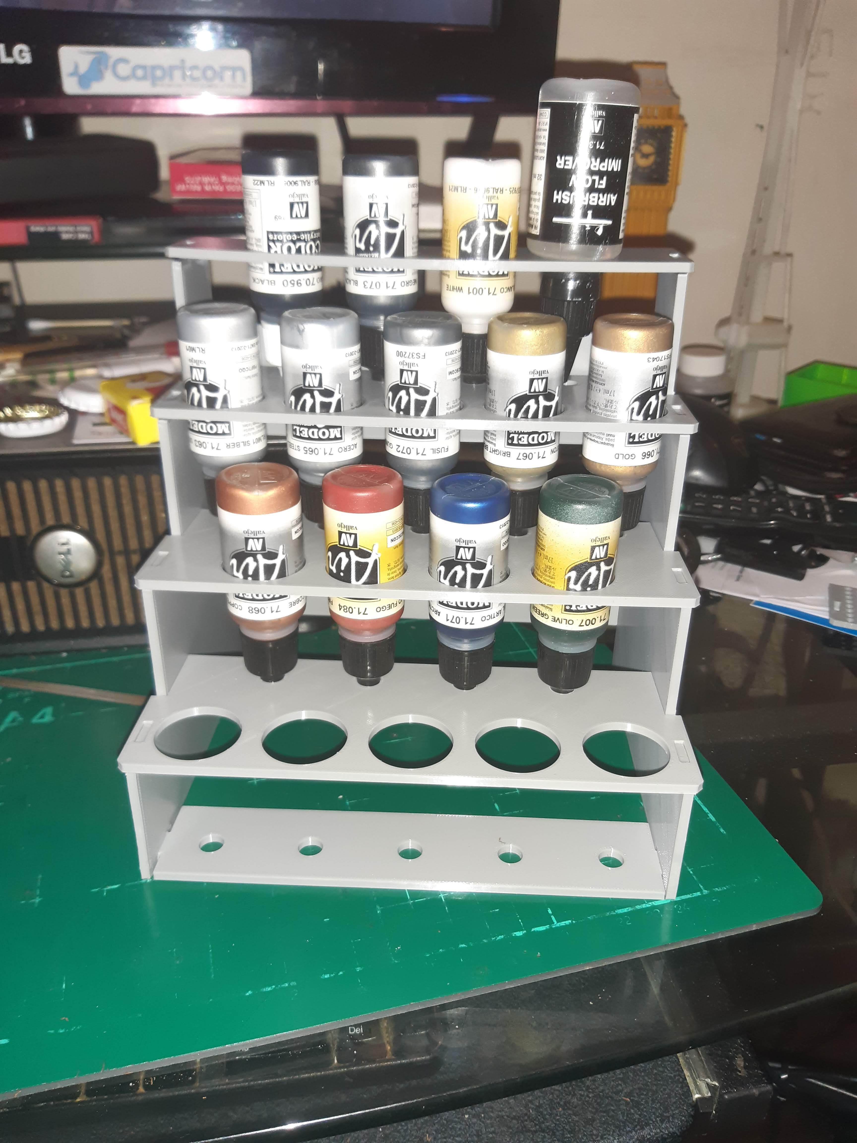 3D printed Modular Hobby Paint Rack - Small Straight・Cults
