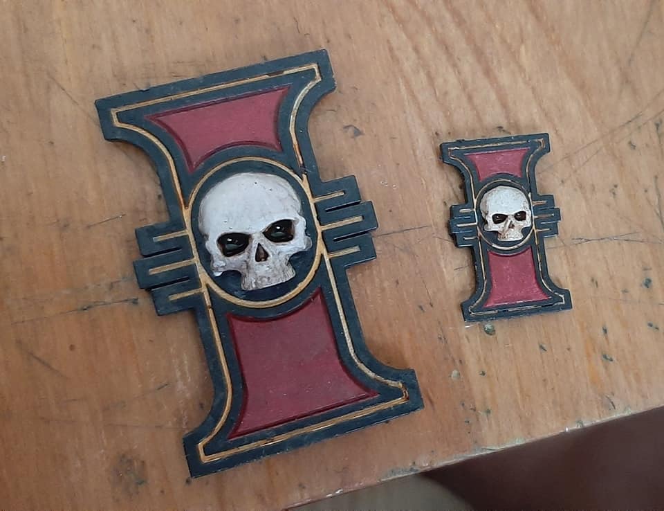 thumbnail image 2 of Inquisitorial Rosette Skull Symbol Enamel Pin Badge For War Game 2 of 14