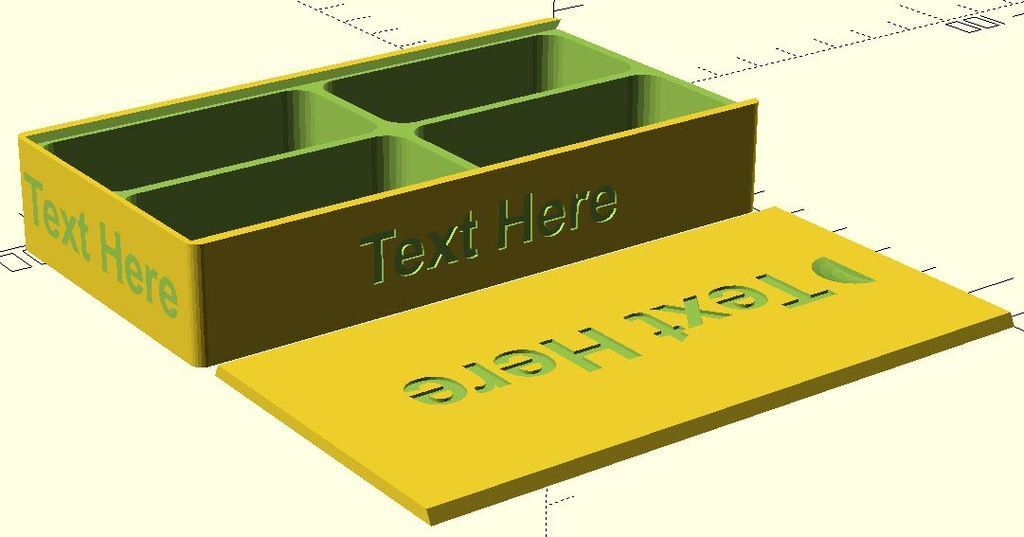 📦 Sliding Lid Box With Text・Free SCAD File for ・Cults