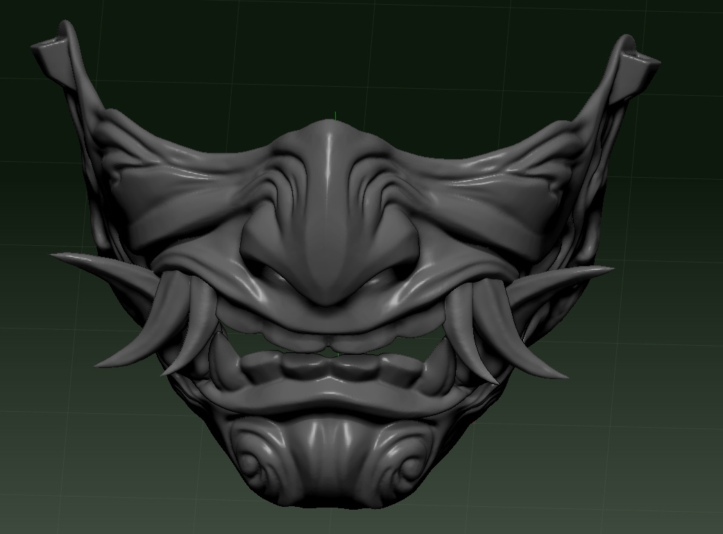 🗡️ Oni Samurai mask with big 6 fangs for cosplay・ STL