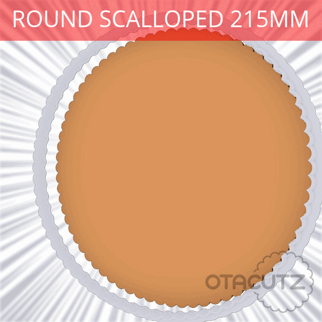 STL file Round Scalloped Cookie Cutter 215mm 🍪 ・3D printable model to