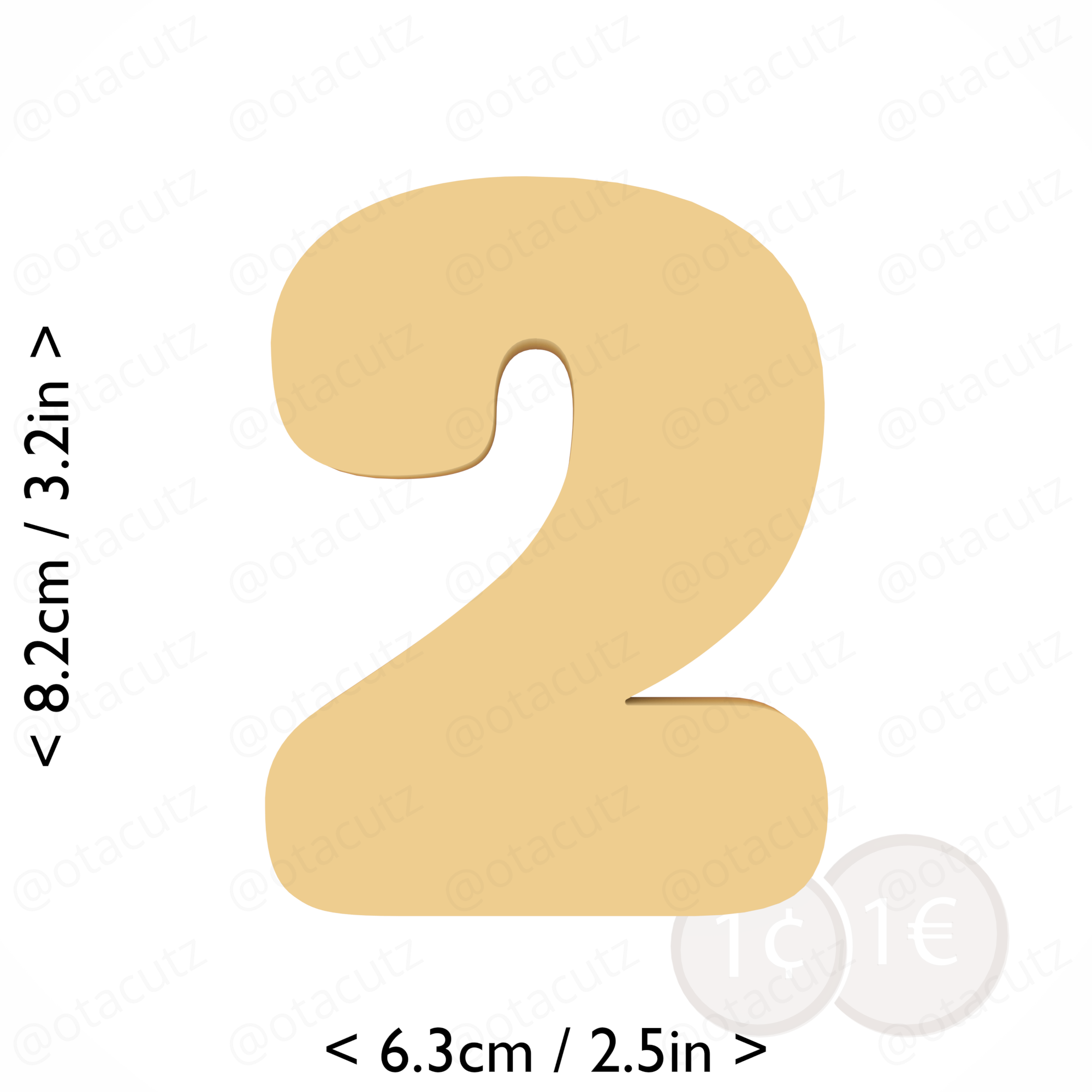 STL file Number Two Cookie Cutter 3.25in / 8.3cm 🍪 ・3D printable design ...