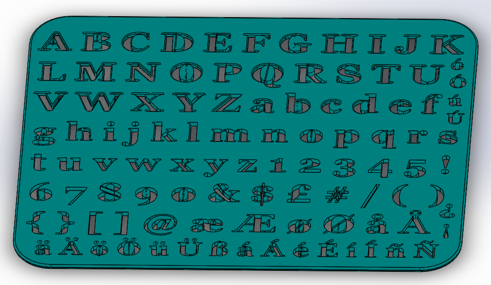 Free STL file Lettering Template Drawing EN+DE+ES+DK 🎒 ・3D printable ...