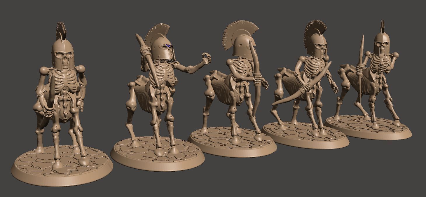 💀 28mm - Undead Skeleton Centaur with Longbow・Free STL File for 3D ...