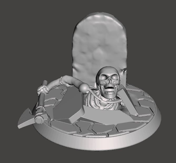 💀 28mm Undead Skeleton Warrior - Climbing out of Grave 1・Free STL File ...