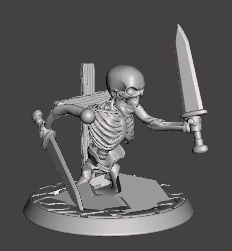 💀 28mm Undead Skeleton Warrior - Climbing out of Grave 1・Free STL File ...