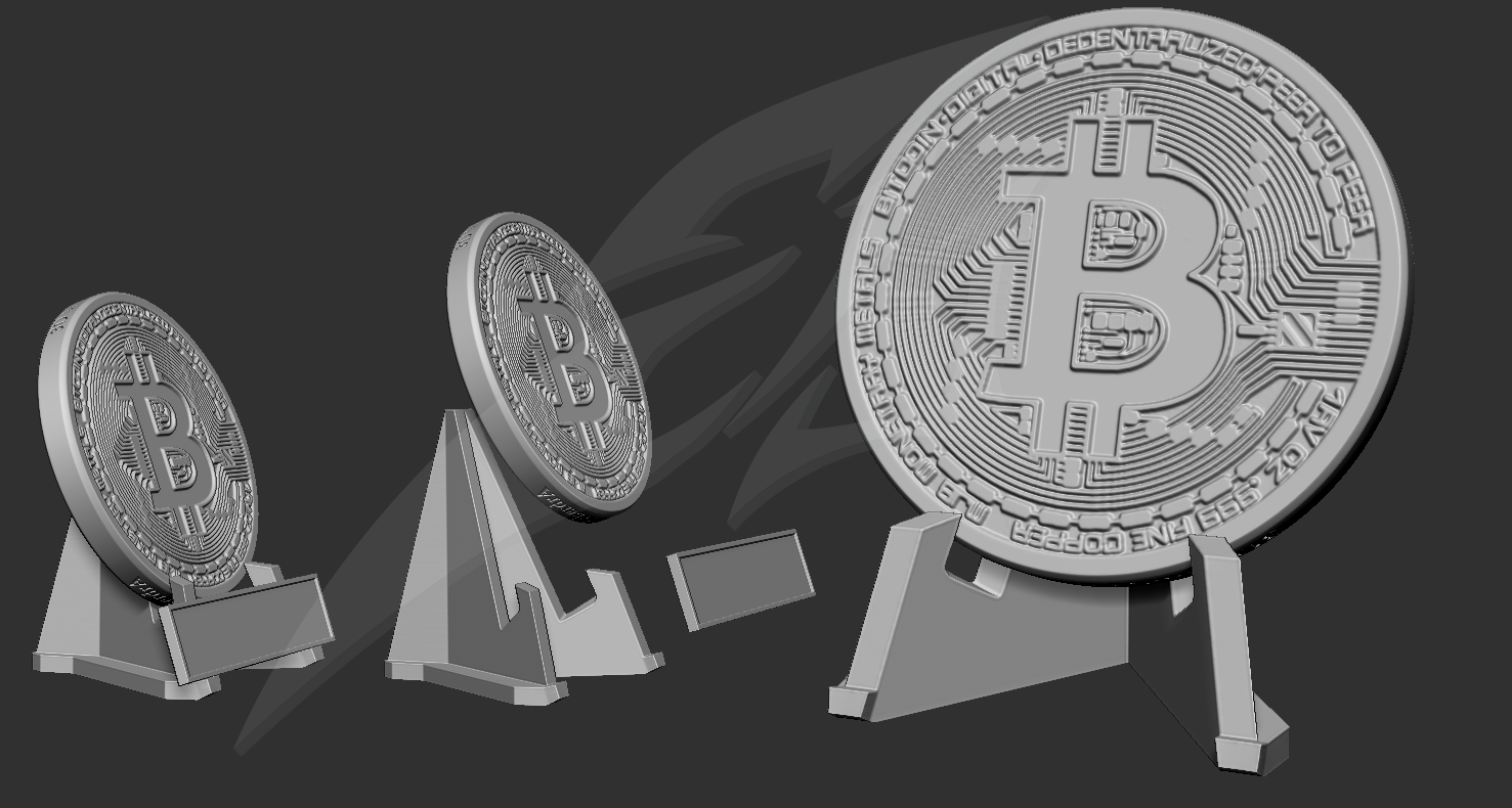 💰 Bitcoin Desktop Zeichen Größe・ STL Datei für ・Cults