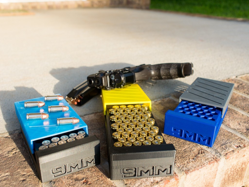 📦 Max's 50 round 9mm Caliber Ammo Box・ STL File for 3D printing