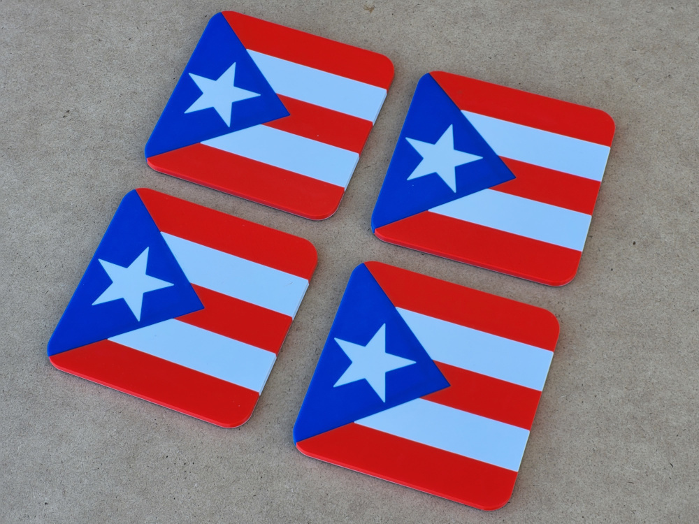 🍹 Drink Coasters - Puerto Rico Flag・Free 3D File for ・Cults
