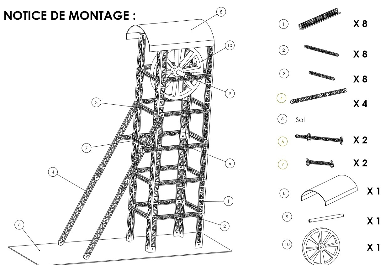 🏛️ 3D figurative headframe/mining shaft model・ STL File for 3D printing ...