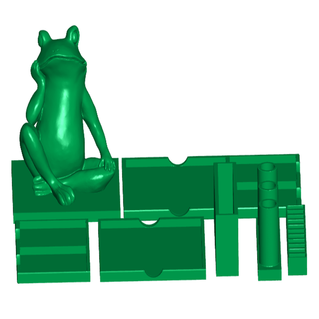 🐸 Bored Frog Postit Note, Pen, USB, SD, Micro-SD Holder (Modular Office ...