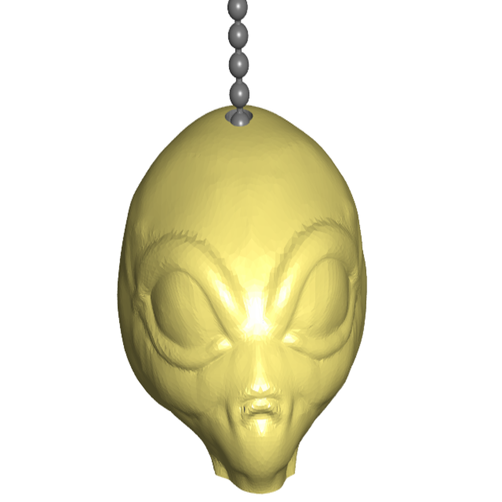 Free STL file Area 51 Alien Pull Ball Chain, Keychain Knob | Handle ...