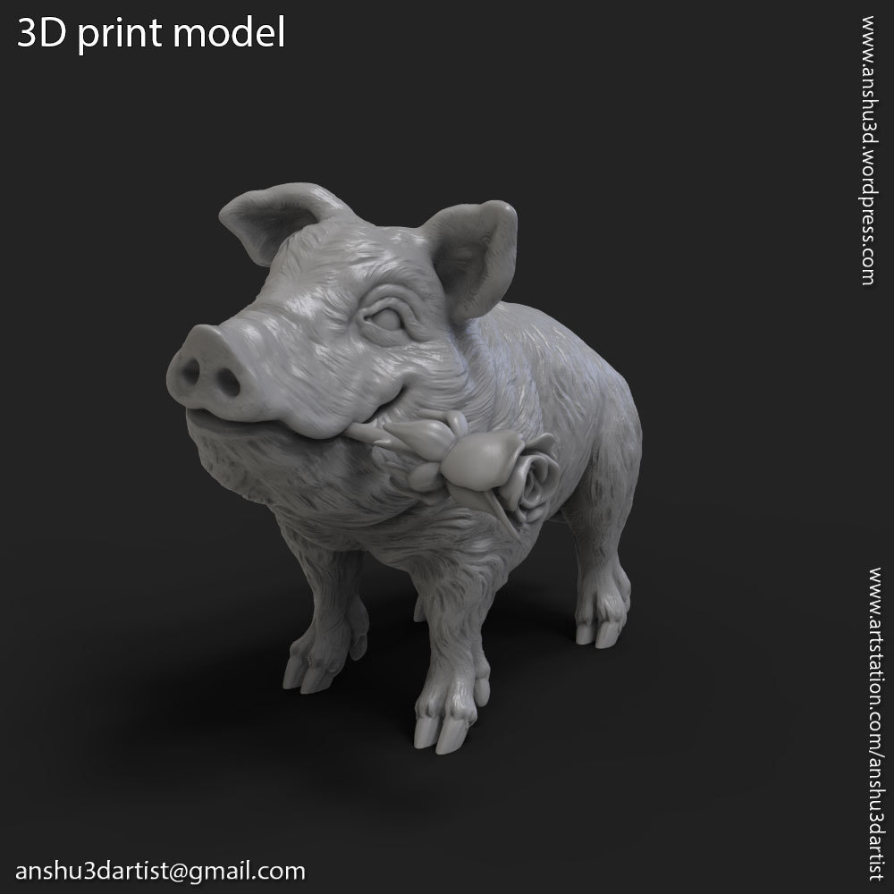 3D file Pig vol1 miniature figure 🐖 ・Template to download and 3D print ...