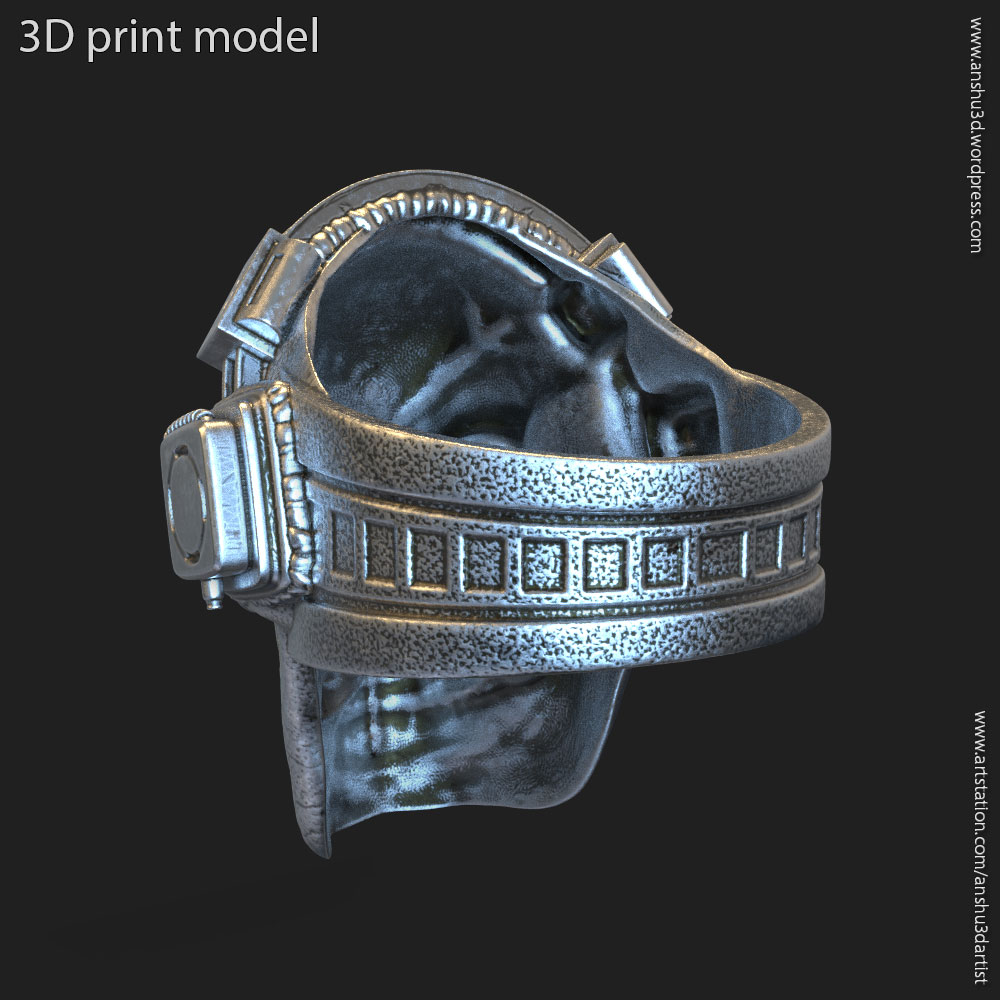 3D file Skull with headphone vol3 ring 💀 ・Model to download and 3D ...