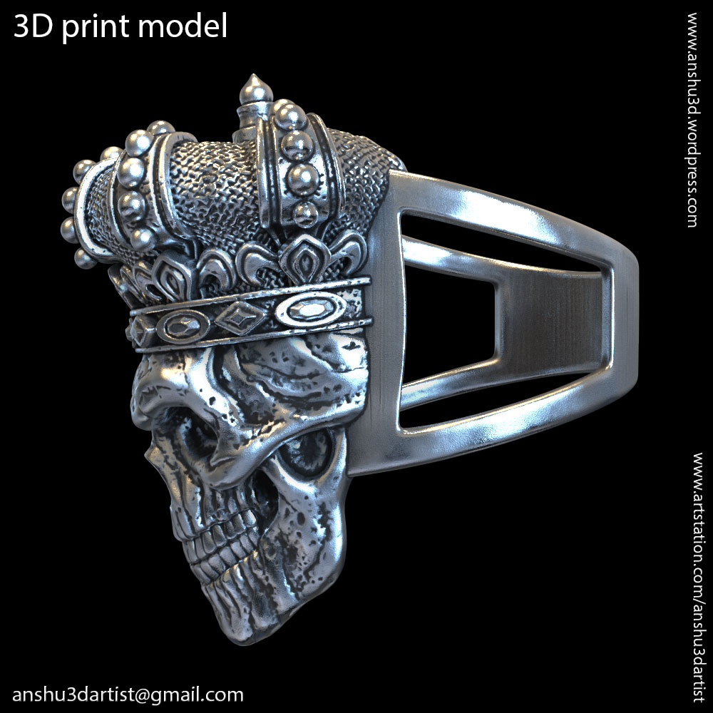 リラクゼーショングッズ KING skull King's Skull Ring Luxe Edition | Two Tone Skull King Ring