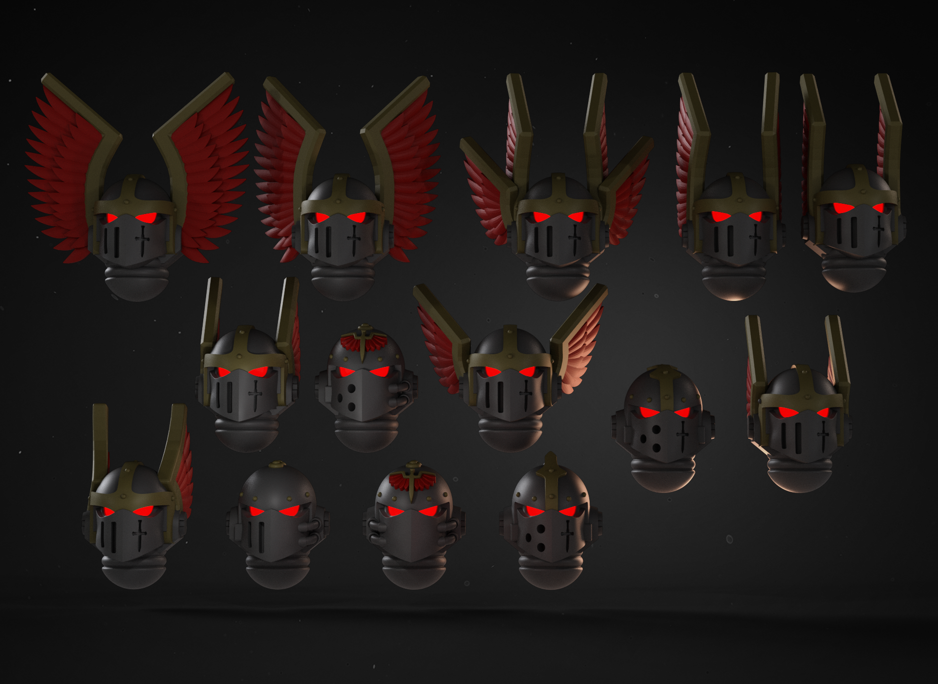 🆕 [768719] GLOOMY ANGELS HELMETS FOR NEW HERESY・ 3D File for 3D ...