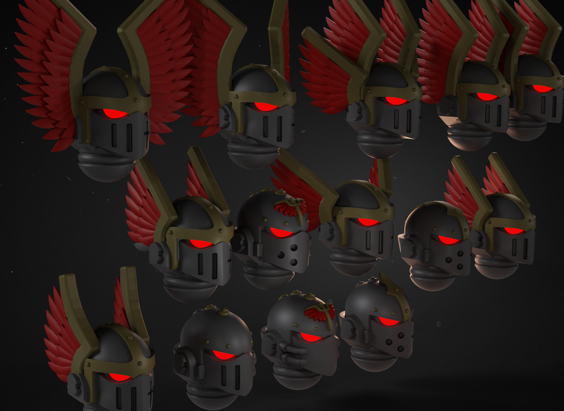 🆕 [768719] GLOOMY ANGELS HELMETS FOR NEW HERESY・ 3D File for 3D ...