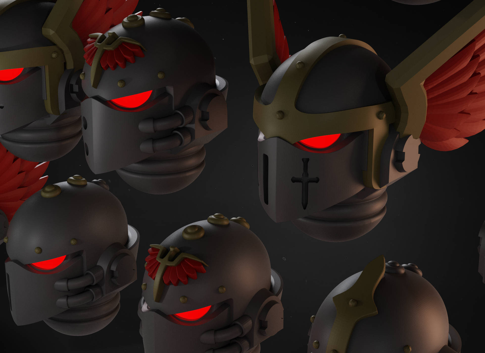 🆕 [768719] GLOOMY ANGELS HELMETS FOR NEW HERESY・ 3D File for 3D ...