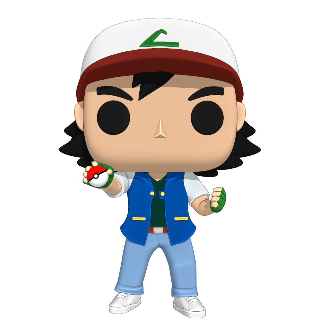 🐉 ASH KETSHUM POKEMON CUSTOM POP・Archivo 3D para ・Cults