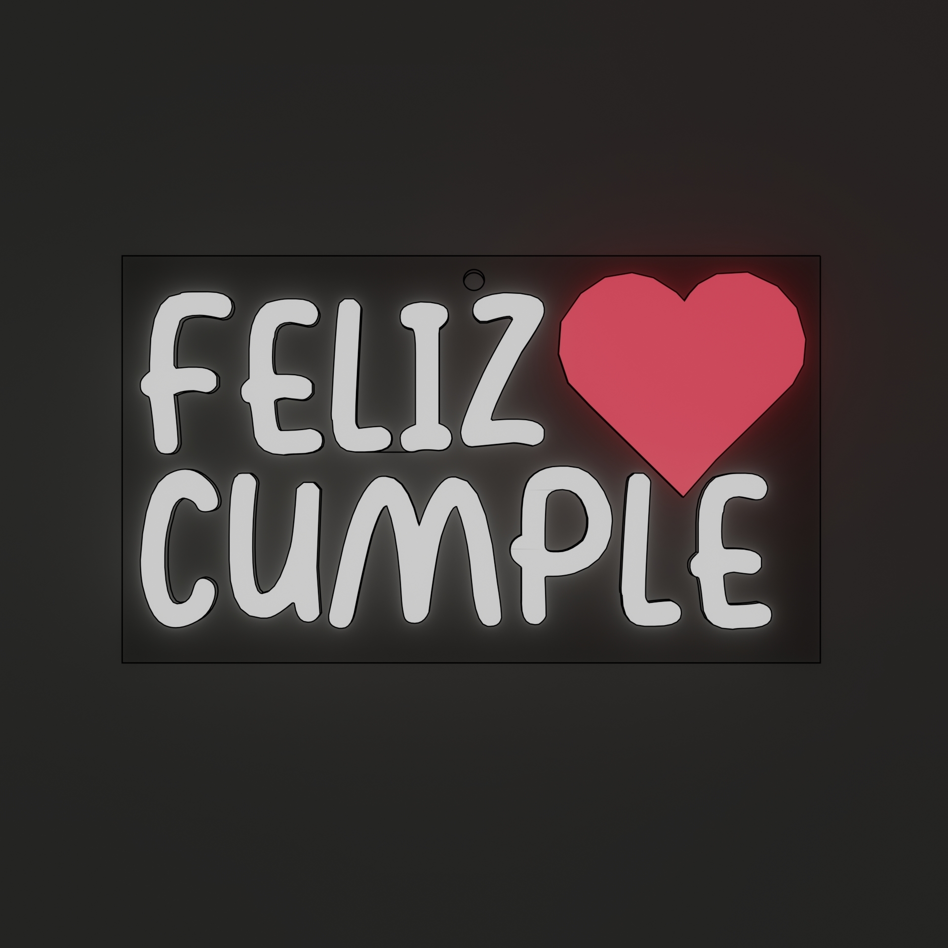 👽 Cartel de feliz cumpleaños・Archivo STL Gratis para ・Cults, image size:1920x1920